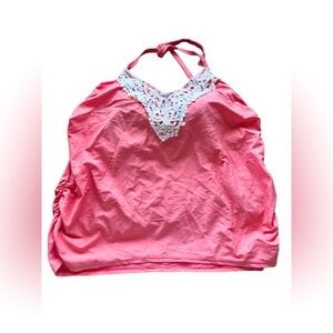 Tankini Swim Top Ava Viv (16W) Pink with embroidery
